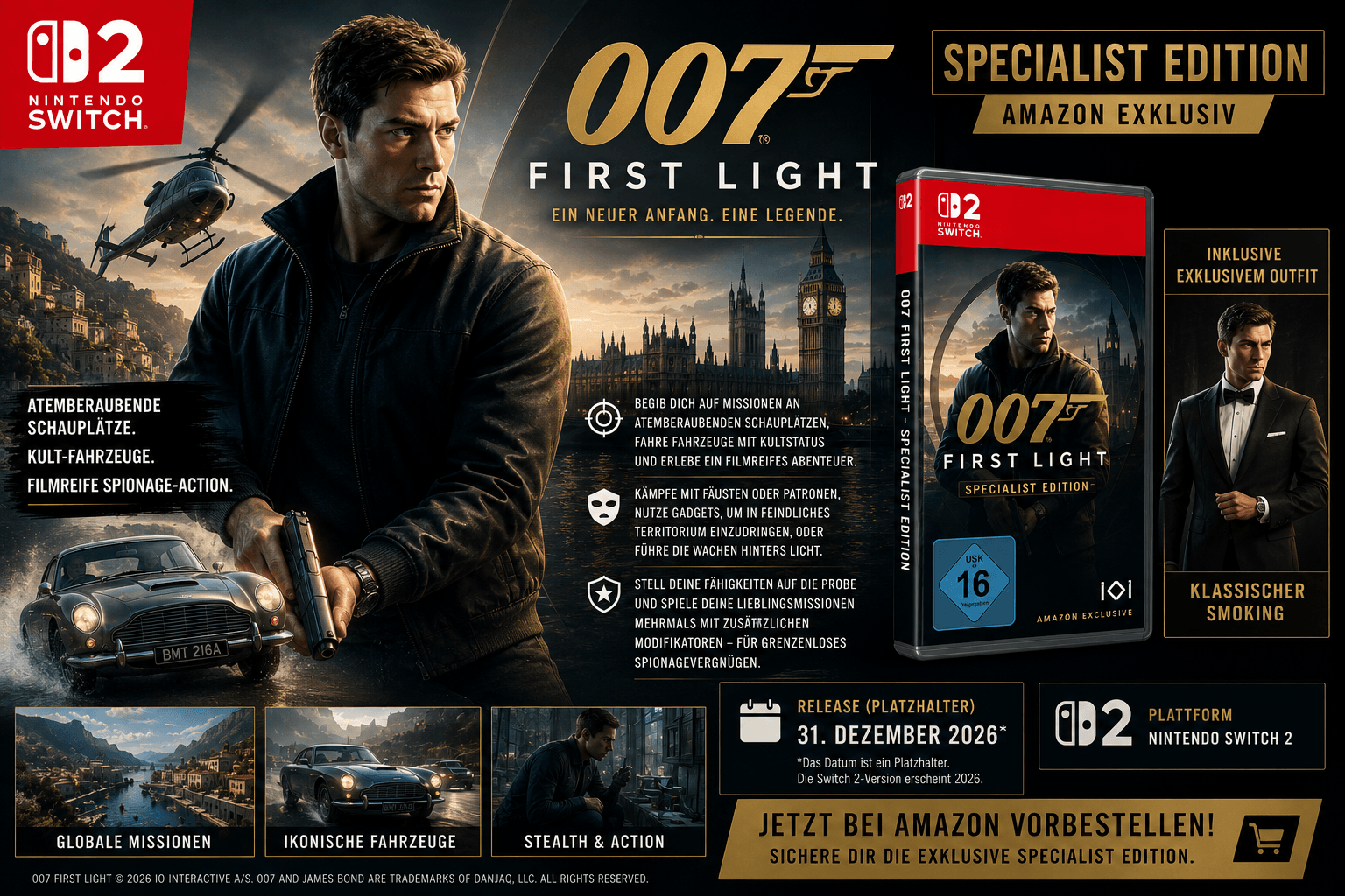 007 First Light Specialist Edition für Nintendo Switch 2 angekündigt – Alle Infos zu Release, Gameplay und Amazon-Exklusivinhalten